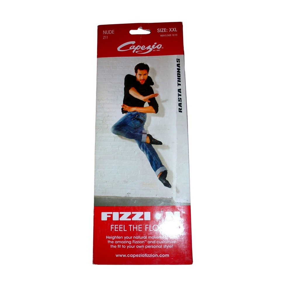 Capezio Fizzion Z11 Dance Shoes Nude Mens XXL 12-13 Leather Lyrical Jazz NIB NOS